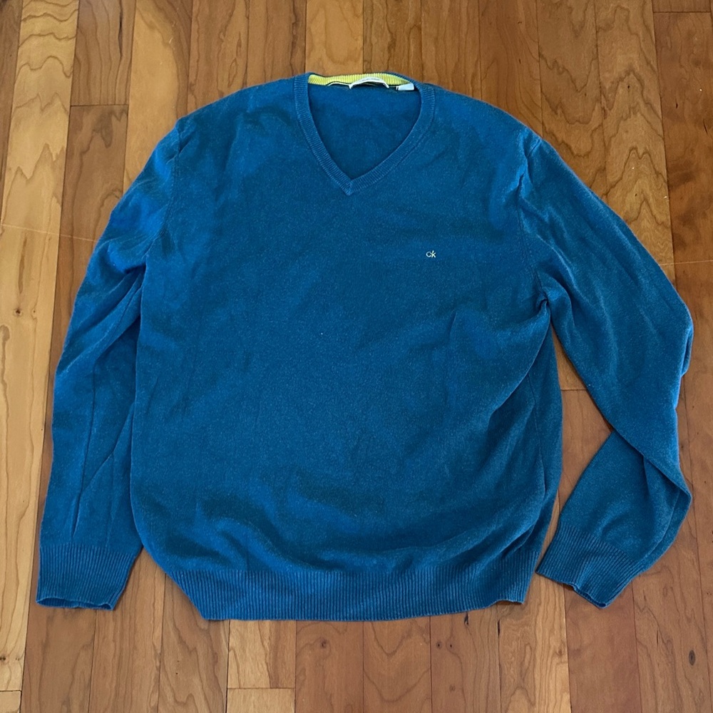 Calvin Klein Men's Deep Blue V-Neck Sweater